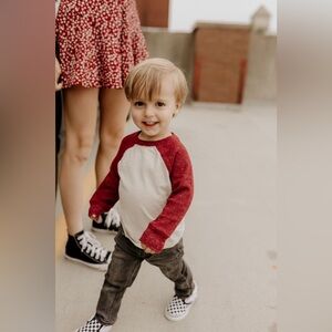 Toddler Burgundy Maroon Raglan Shirt